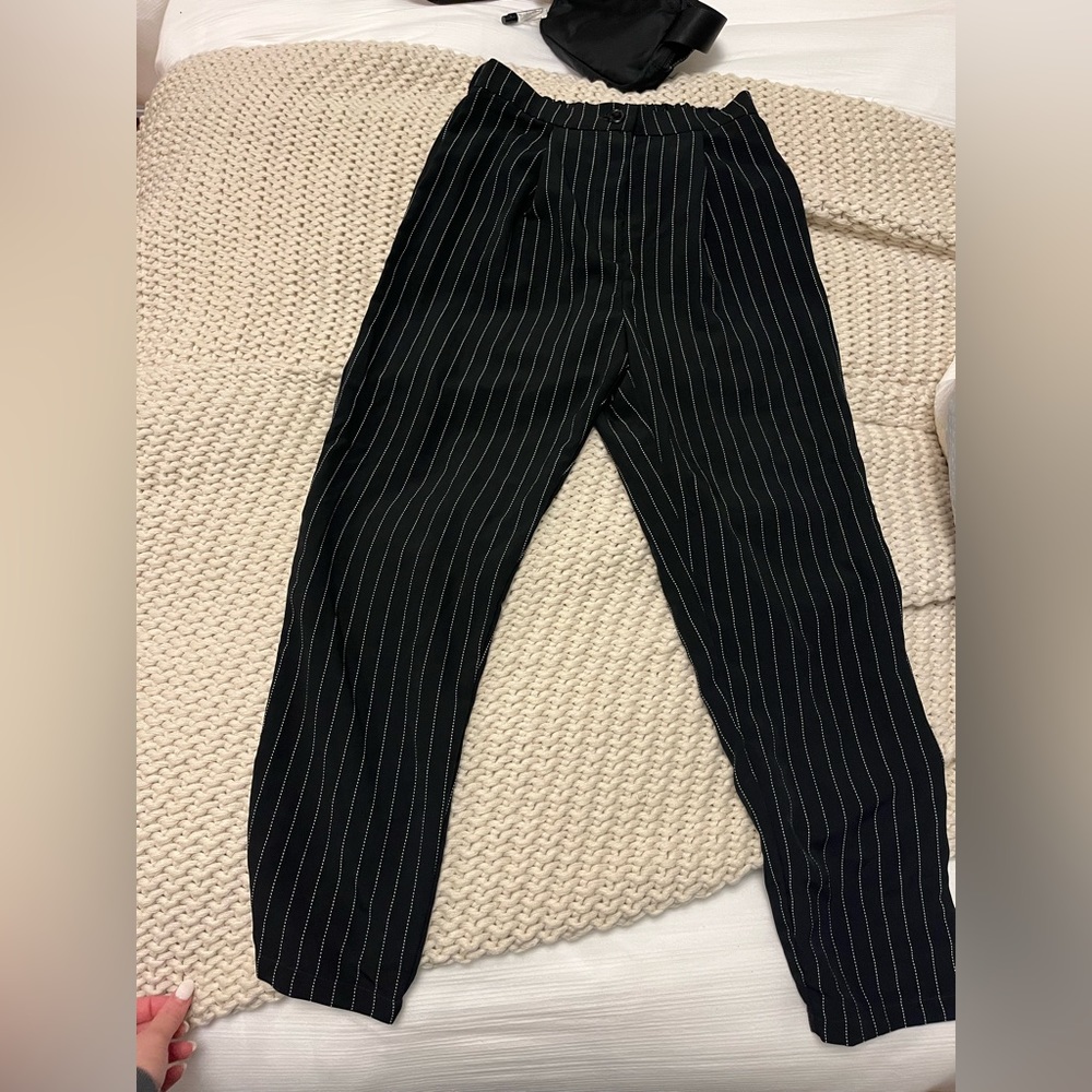 H&M pinstripe straight leg pants